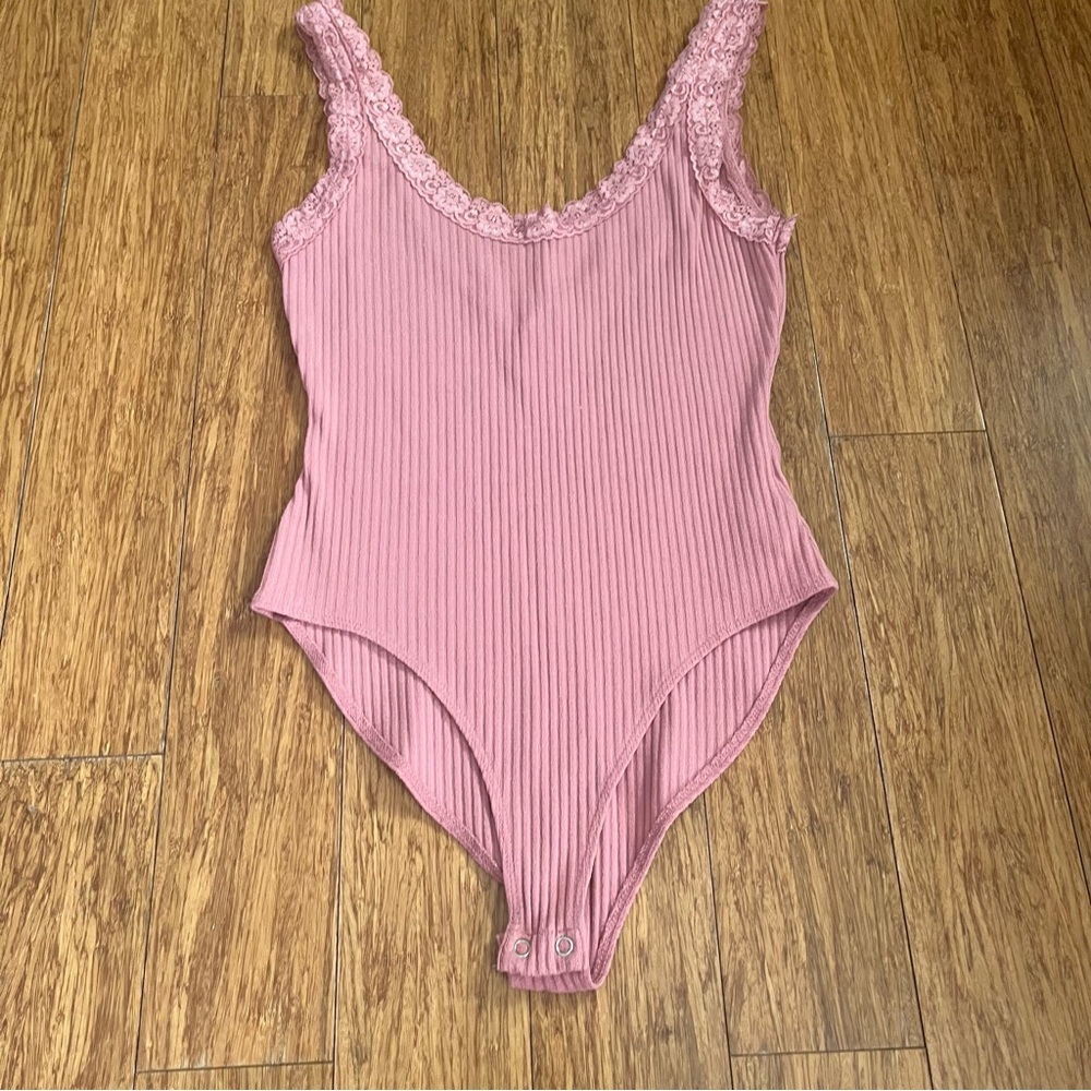 Forever 21 Pink Lace-Trimmed Top